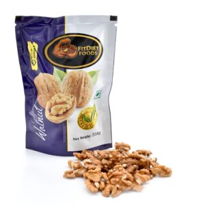FitDiet Walnut Chilli | Spicy Flavoured Walnuts | High Protein & Omega-3 | Healthy Crunchy Snack | 100% Natural